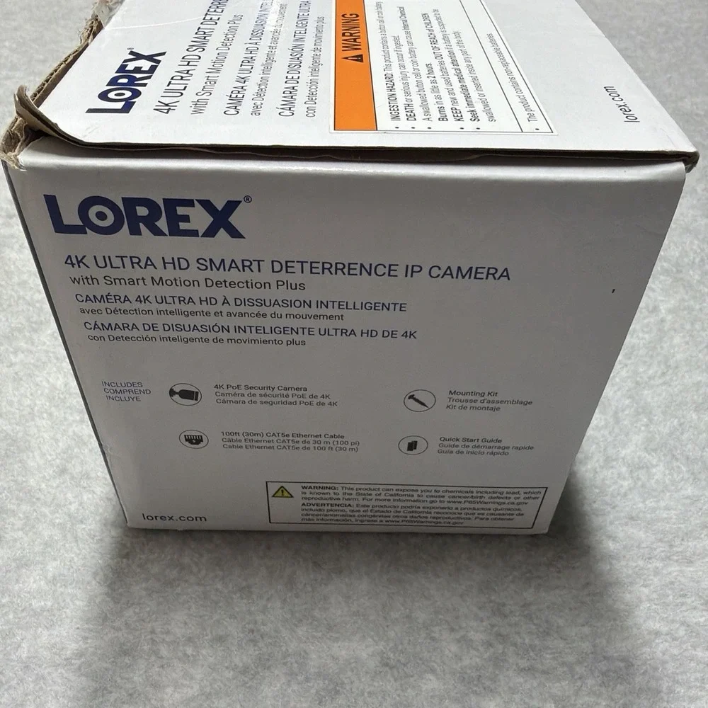 Lorex 4K IP Wired Bullet Security Camera w/ Smart Deterrence & Motion Detection